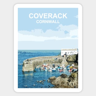 Coverack Cornwall. Cornish gift. Travel poster Sticker